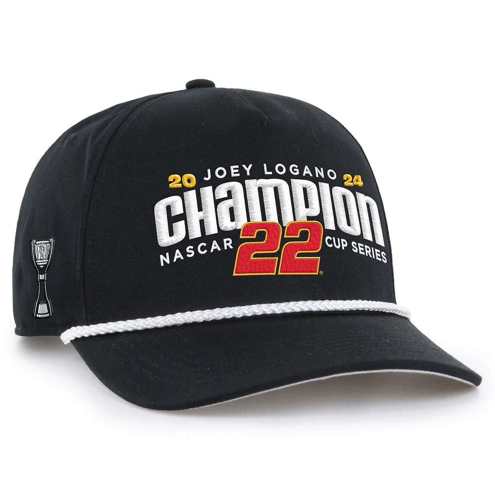 Casquette ajustable en corde d'attelage pour homme '47 Black Joey Logano 2024 NASCAR Cup Series Champion