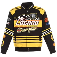 Men's JH Design Black Joey Logano 2024 NASCAR Cup Series Champion Twill Full-Button Jacket