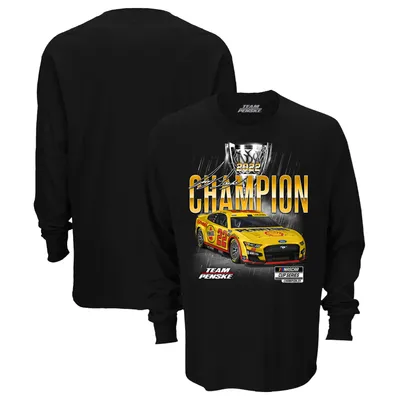 Joey Logano Team Penske 2022 NASCAR Cup Series Champion Official Long Sleeve T-Shirt - Black