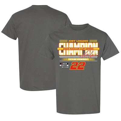 T-shirt pour homme Team Penske Charcoal Joey Logano 2024 NASCAR Cup Series Champion Banner