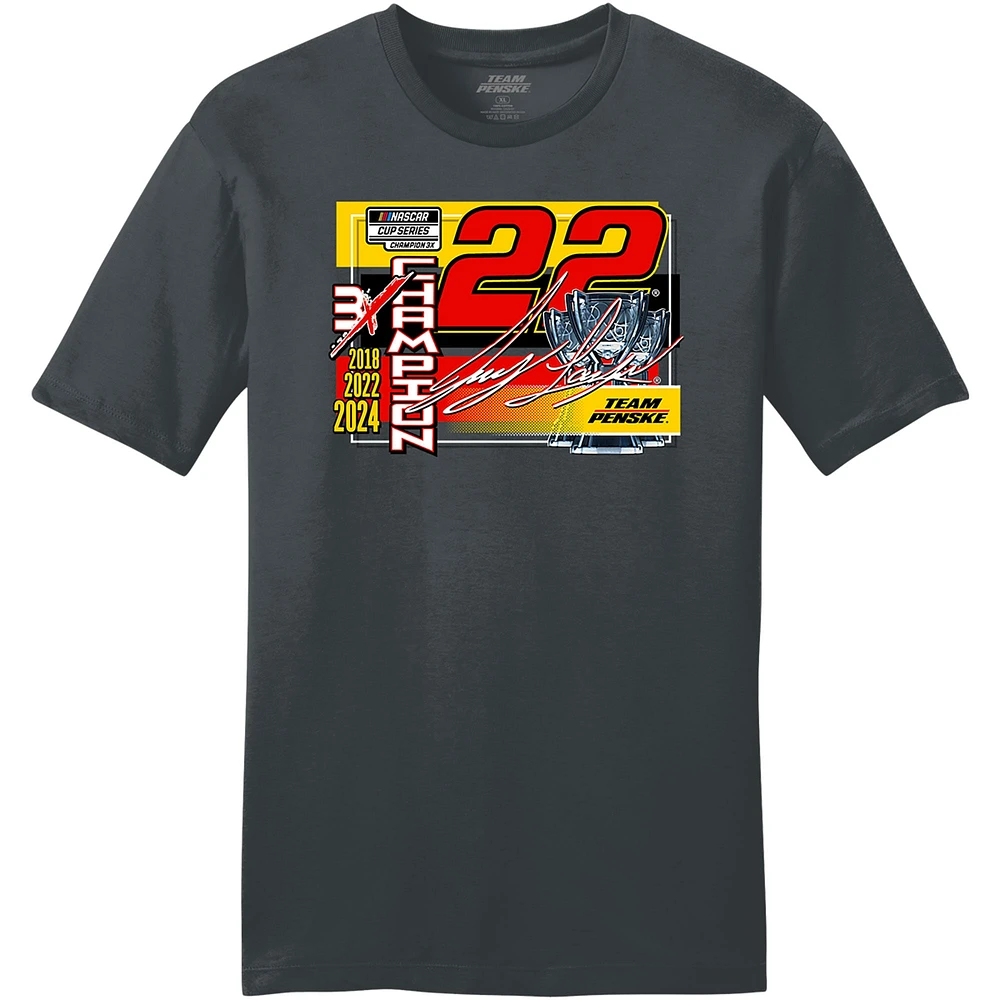 Men's Team Penske Charcoal Joey Logano 2024 NASCAR Cup Series Champion Lifestyle T-Shirt