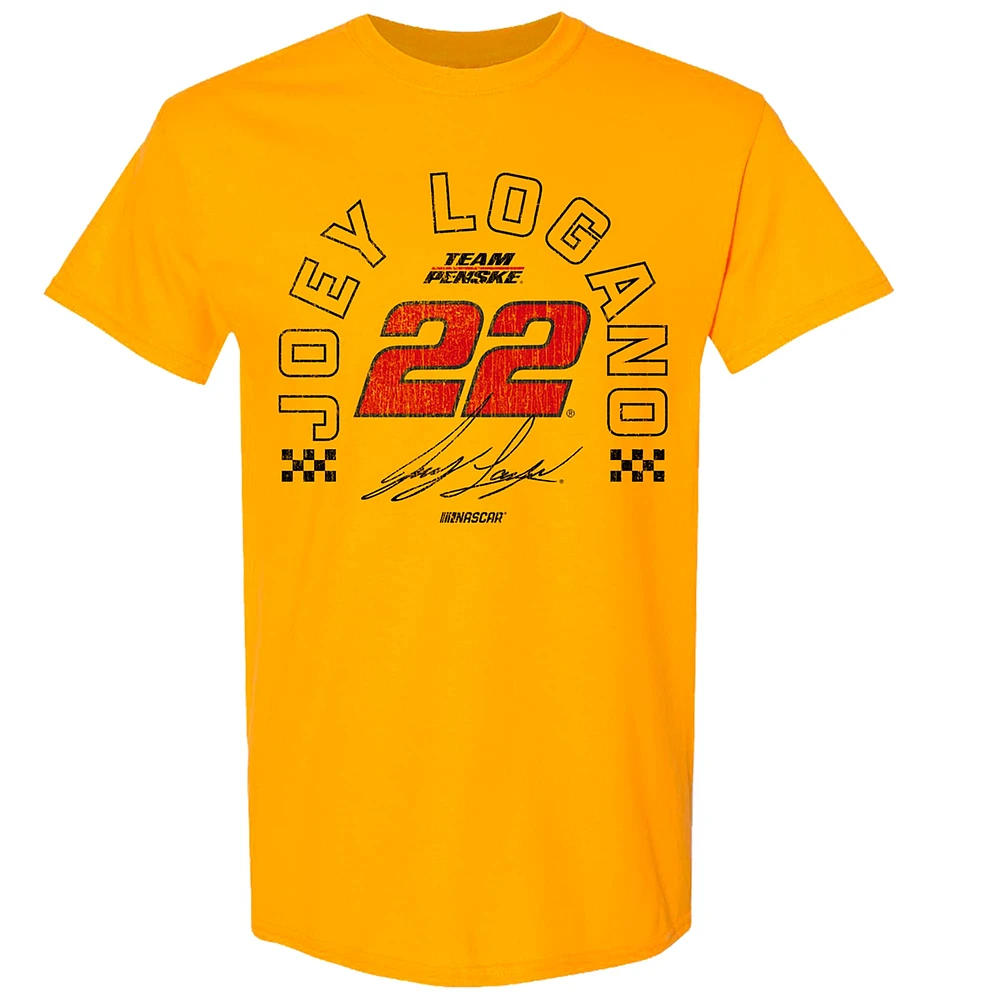 T-shirt de style vie pour homme l'équipe Penske Gold Joey Logano