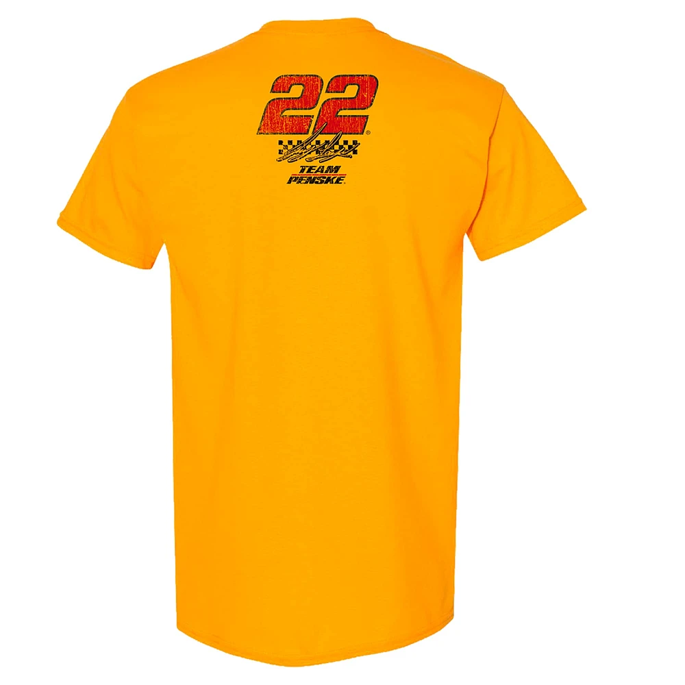 T-shirt de style vie pour homme l'équipe Penske Gold Joey Logano