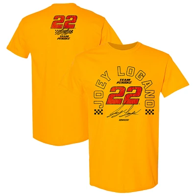 T-shirt de style vie pour homme l'équipe Penske Gold Joey Logano