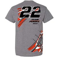 T-shirt style de vie Team Penske Heather Charcoal Joey Logano pour hommes