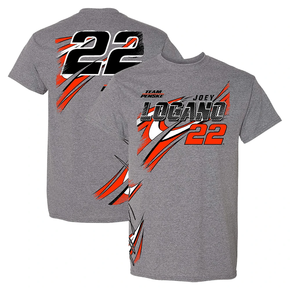 T-shirt style de vie Team Penske Heather Charcoal Joey Logano pour hommes