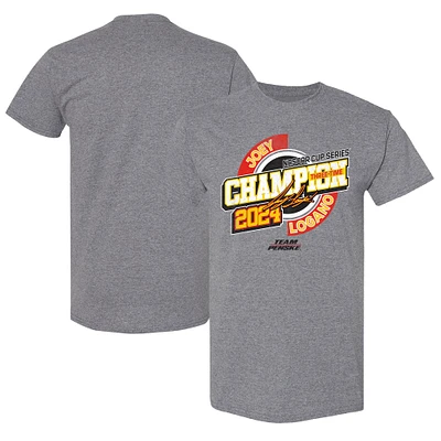 T-shirt de vitesse pour homme Team Penske Heather Charcoal Joey Logano, triple champion la NASCAR Cup Series