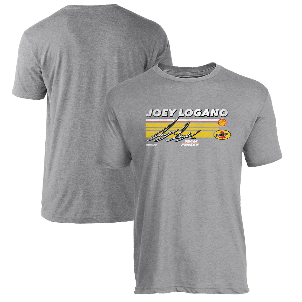 T-shirt Joey Logano Hot Lap Team Penske gris chiné pour homme