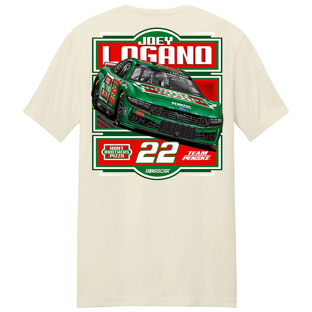 Men's Team Penske  Natural Joey Logano Hunt Brothers Pizza Car T-Shirt