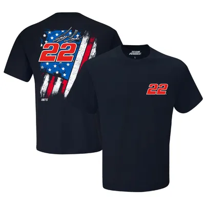 Joey Logano Team Penske Exclusive Tonal Flag T-Shirt - Navy