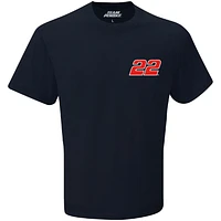 T-shirt à drapeau ton sur exclusif Team Penske Navy Joey Logano pour homme