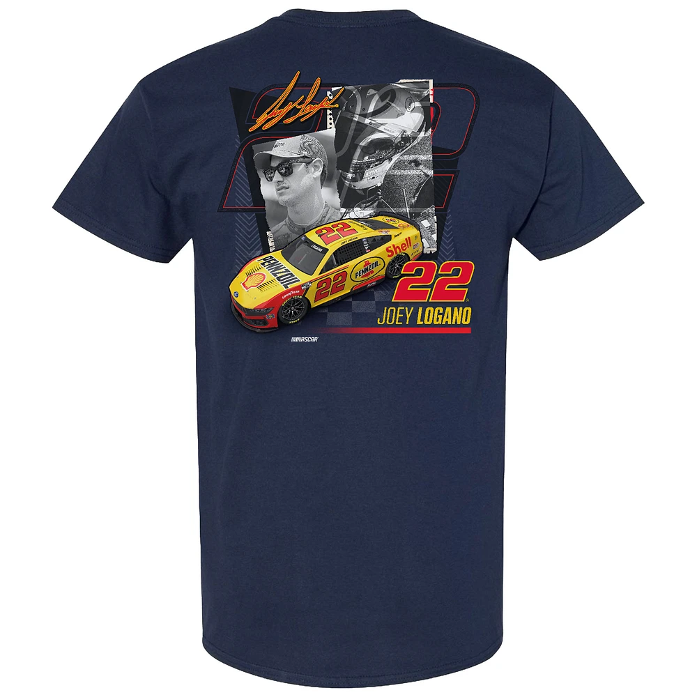 Men's Team Penske  Navy Joey Logano Shell/Pennzoil Car T-Shirt