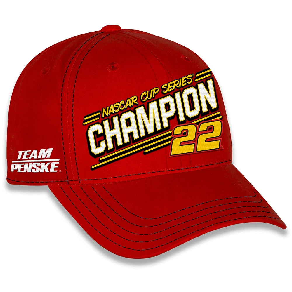 Casquette ajustable à gros numéro pour homme Team Penske Red Joey Logano 2024 NASCAR Cup Series Champion