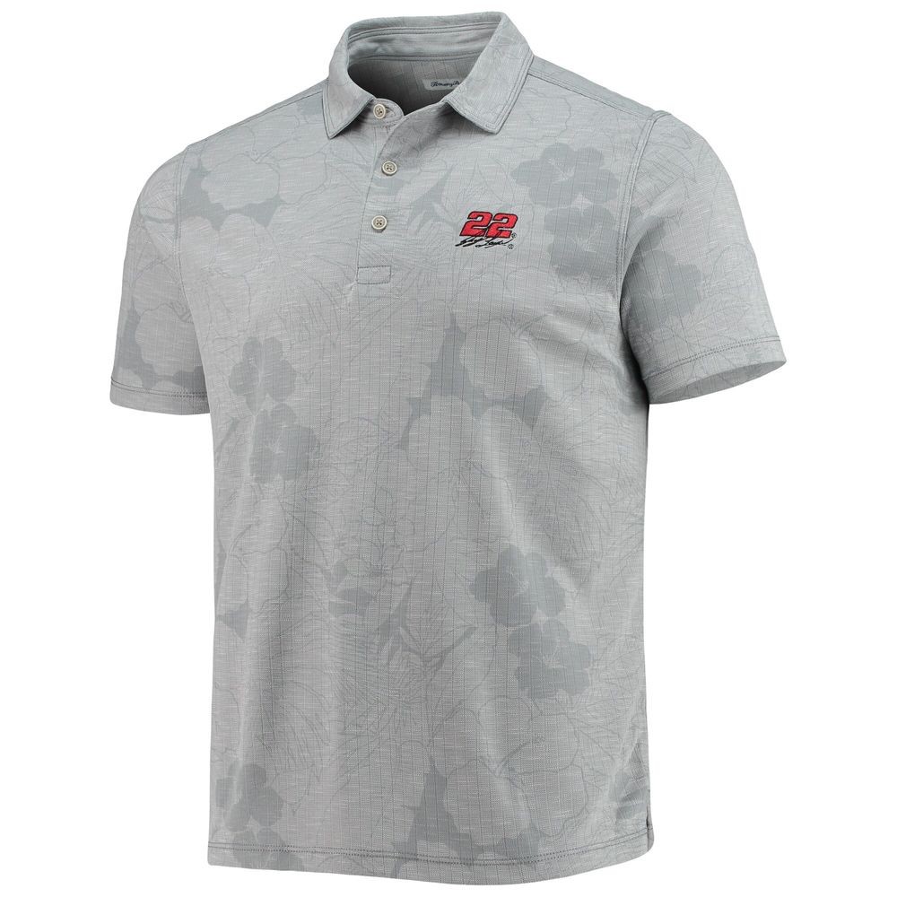 Men's Tommy Bahama Gray Joey Logano Miramar Blooms Polo