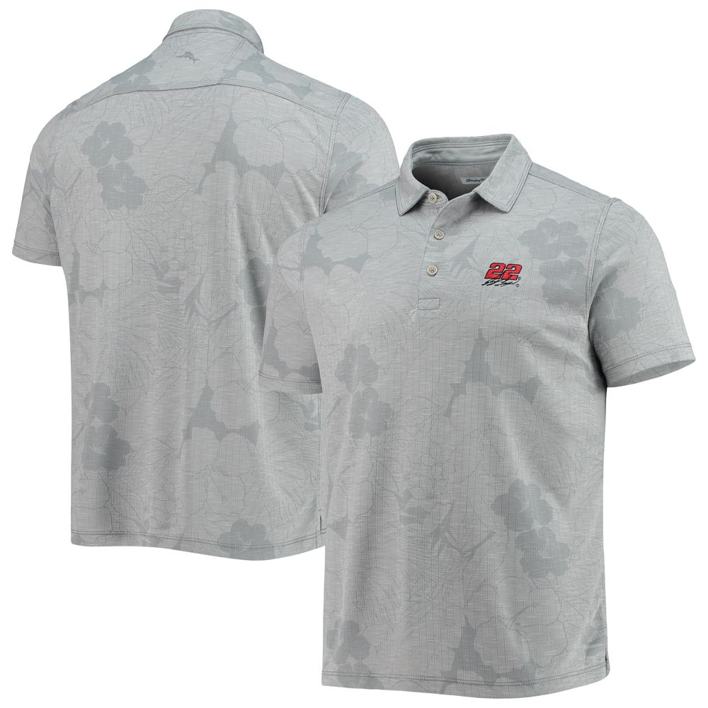 Men's Tommy Bahama Gray Joey Logano Miramar Blooms Polo