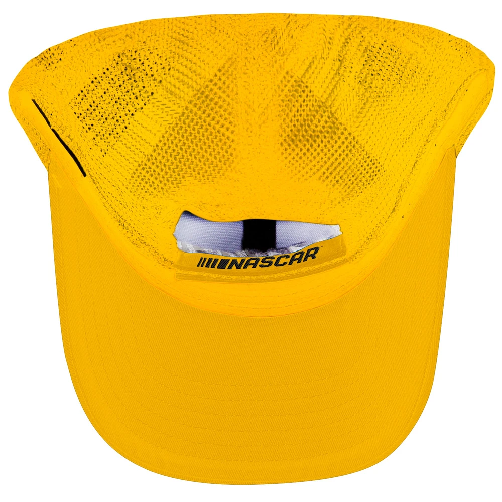 Unisex Checkered Flag Sports Yellow Joey Logano Shell-Pennzoil Adjustable Trucker Hat