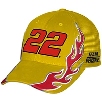 Unisex Checkered Flag Sports Yellow Joey Logano Shell Pennzoil Flame Trucker Adjustable Hat