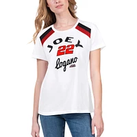 T-shirt blanc Joey Logano Score G-III 4Her de Carl Banks pour femmes