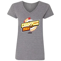 Women's Team Penske  Heather Charcoal Joey Logano Three-Time NASCAR Cup Series Champion Speed V-Neck T-Shirt