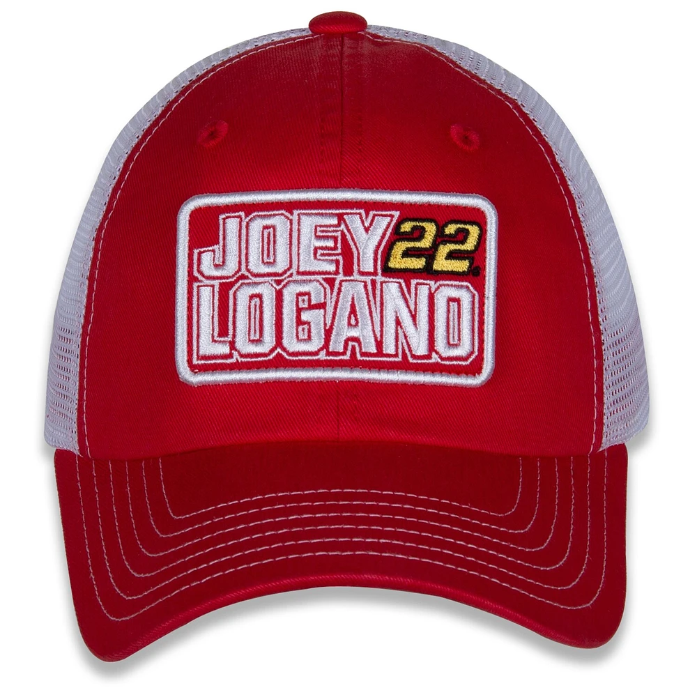 Casquette réglable avec écusson Joey Logano Team Penske rouge/blanc pour femmes