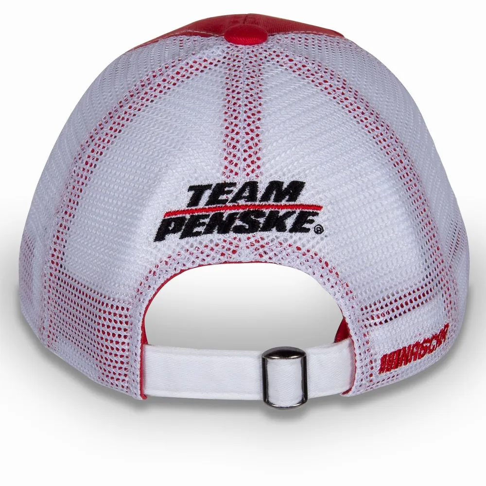 Casquette réglable avec écusson Joey Logano Team Penske rouge/blanc pour femmes