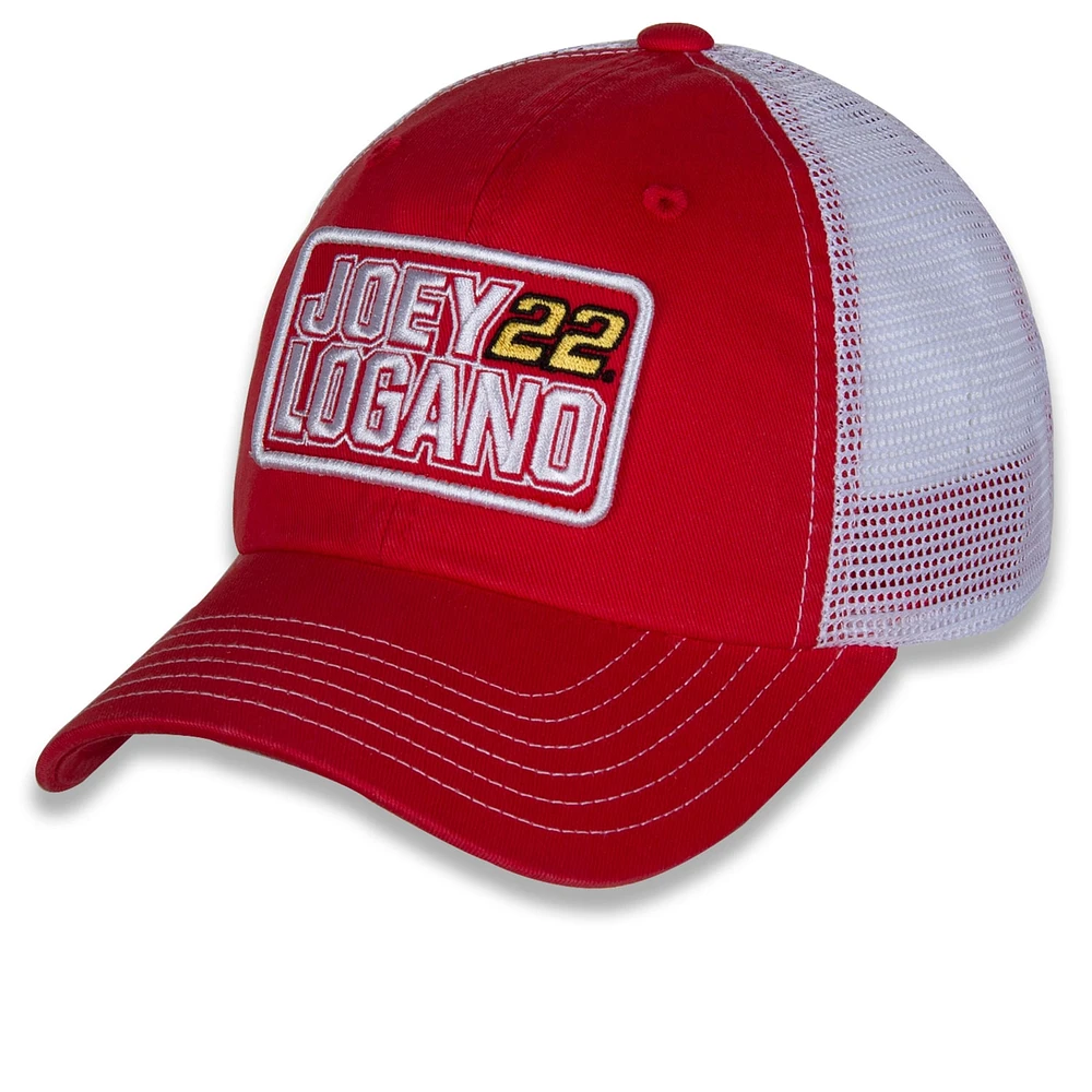 Casquette réglable avec écusson Joey Logano Team Penske rouge/blanc pour femmes