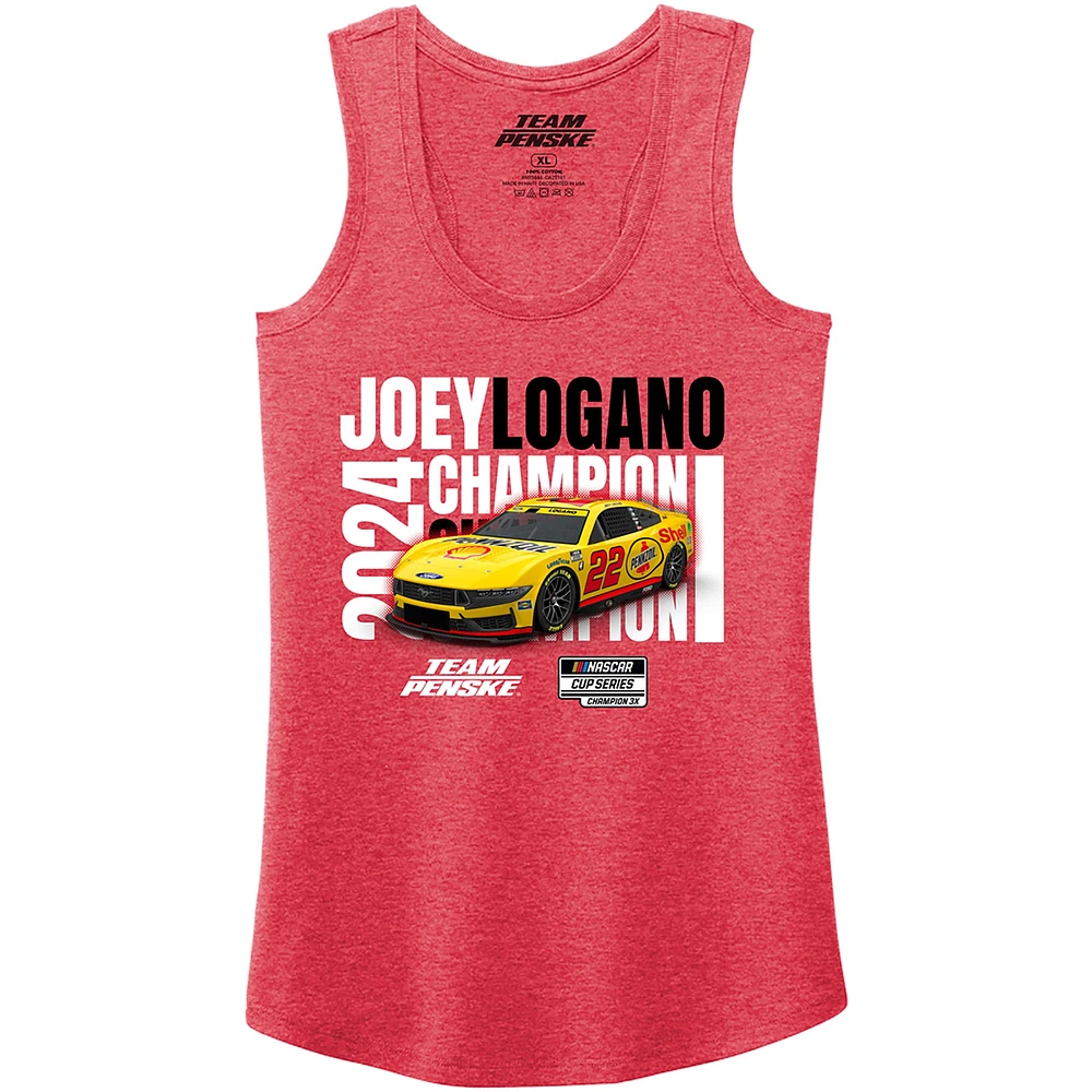 Women's Team Penske  Red Joey Logano 2024 NASCAR Cup Series Champion Car Tank Top