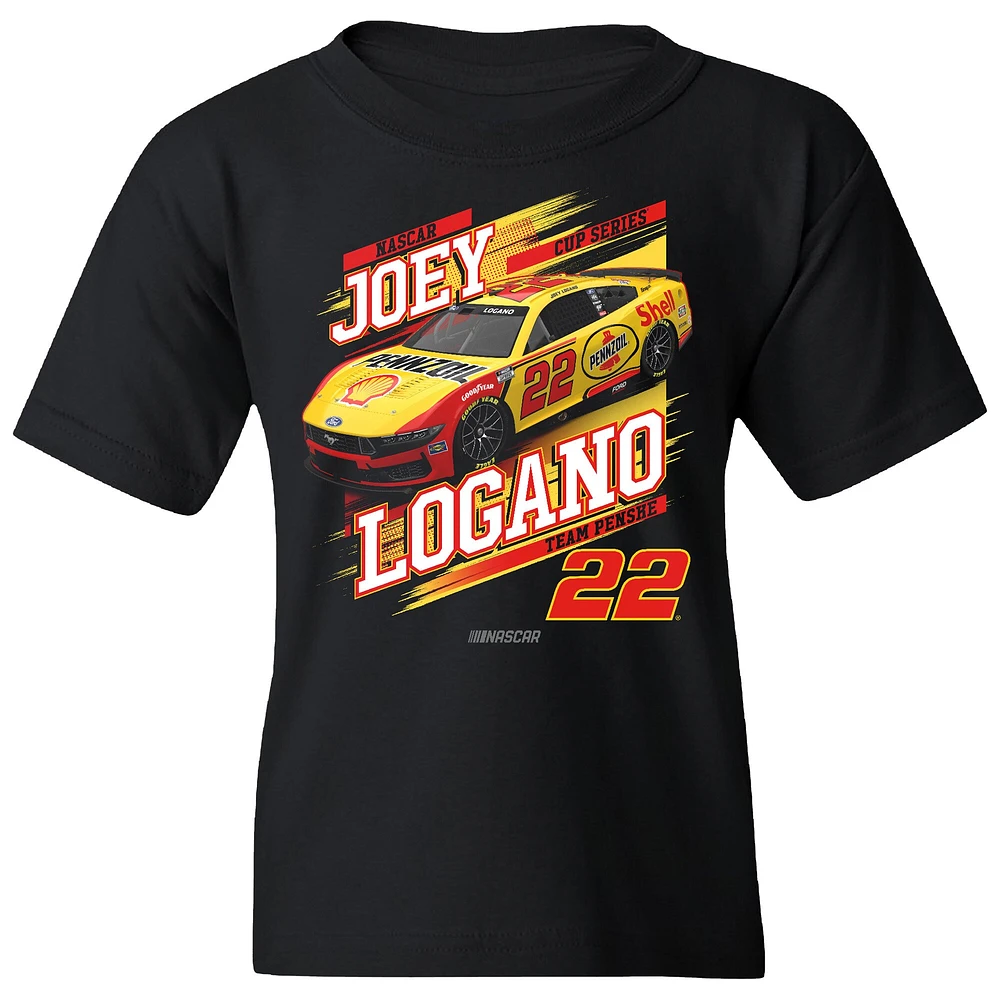 Youth Team Penske Black Joey Logano Shell-Pennzoil Car T-Shirt