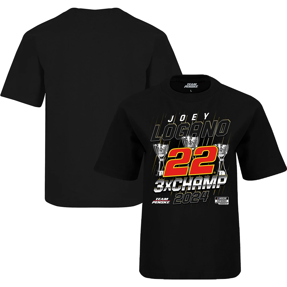 Youth Team Penske  Black Joey Logano Three-Time NASCAR Cup Series Champion Car T-Shirt