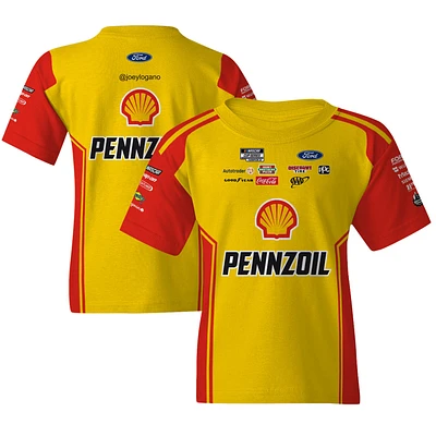 Youth Team Penske  Yellow Joey Logano Shell/Pennzoil Uniform T-Shirt