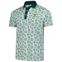 Men's Puma  White John Deere Classic Pique Flower Fields Polo