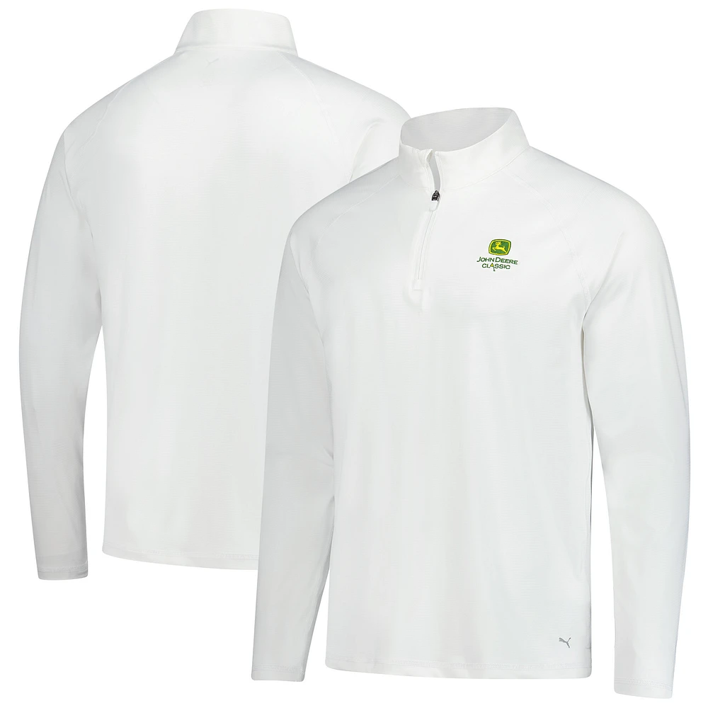 Men's Puma  White John Deere Classic You-V Quarter-Zip Pullover
