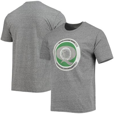 Men's Blue 84 Heathered Gray John Deere Classic Heritage Collection Quad Cities Open Tri-Blend T-Shirt