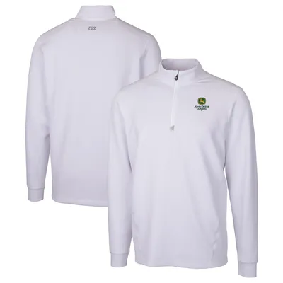 John Deere Classic Cutter & Buck Traverse Stretch Quarter Zip-Pullover Top - White