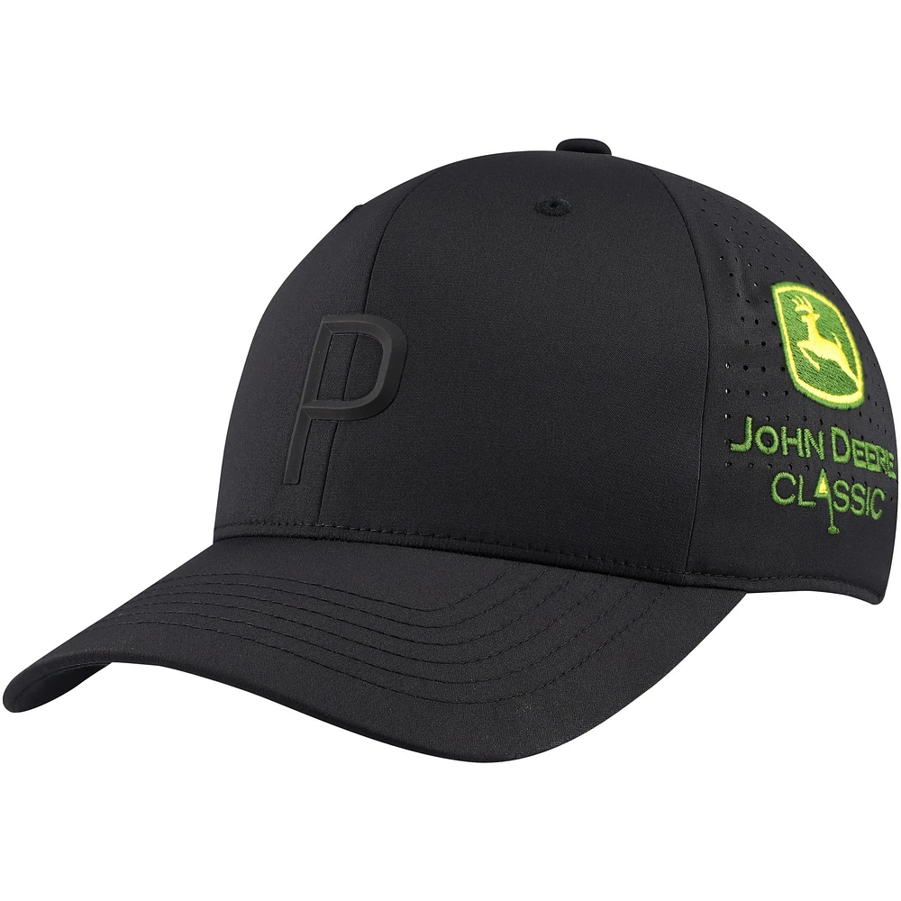 Men's Puma Black John Deere Classic Tech Flexfit Adjustable Hat