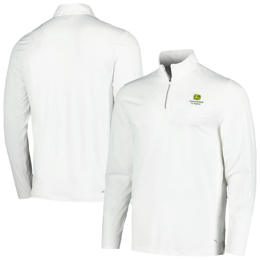 Haut à quart de zip Puma John Deere Classic YouV blanc pour hommes