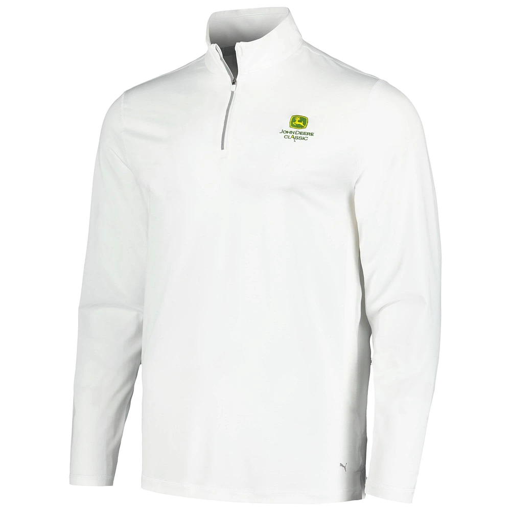 Haut à quart de zip Puma John Deere Classic YouV blanc pour hommes