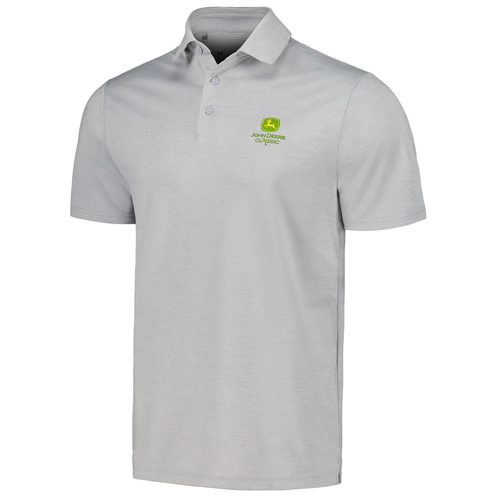 Men's Under Armour Gray John Deere Classic Playoff 3.0 Heather Polo