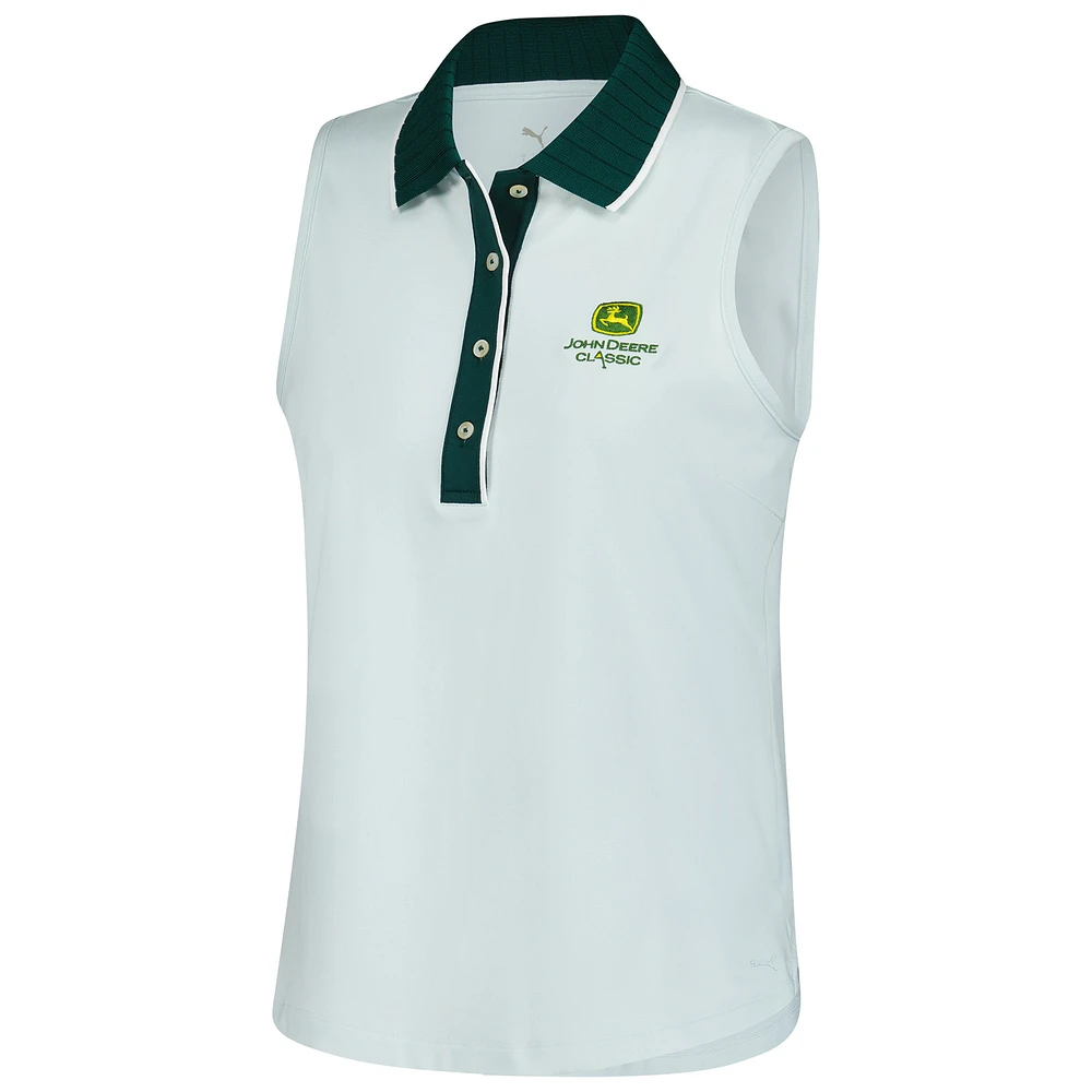 Women's Puma  Light Green John Deere Classic CLOUDSPUN Bridges Sleeveless Polo