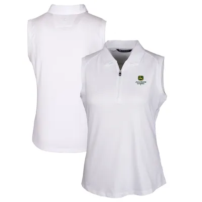 Women's Cutter & Buck White Washington Commanders Helmet Logo CB DryTec  Genre Textured Solid Polo