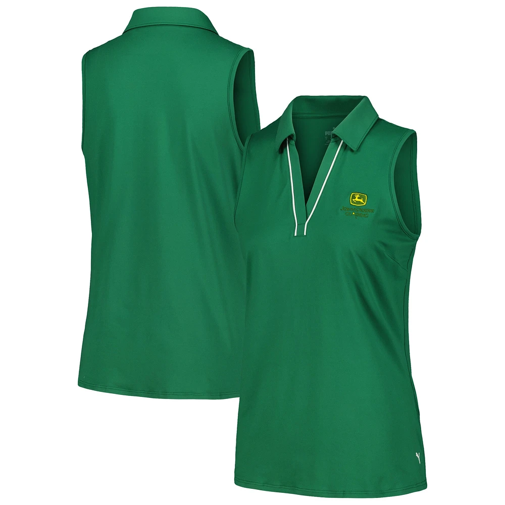 Women's Puma Green John Deere Classic CLOUDSPUN Piped Sleeveless Polo