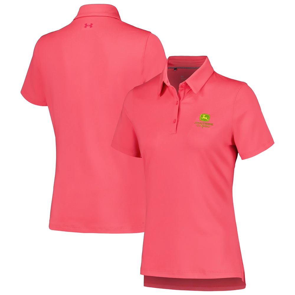 Under Armour John Deere T-shirt classique rose à polo vert pour femme