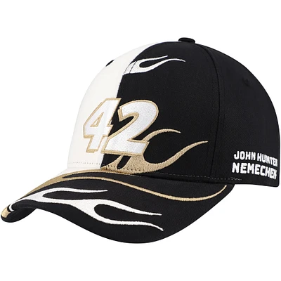 Chapeau réglable noir John Hunter Nemechek Flame de la collection LEGACY Motor Club Team pour hommes