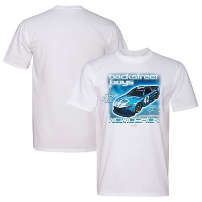 T-shirt tri-blend blanc pour homme, collection LEGACY Motor Club Team, John Hunter, Nemechek, Backstreet Boys, voiture