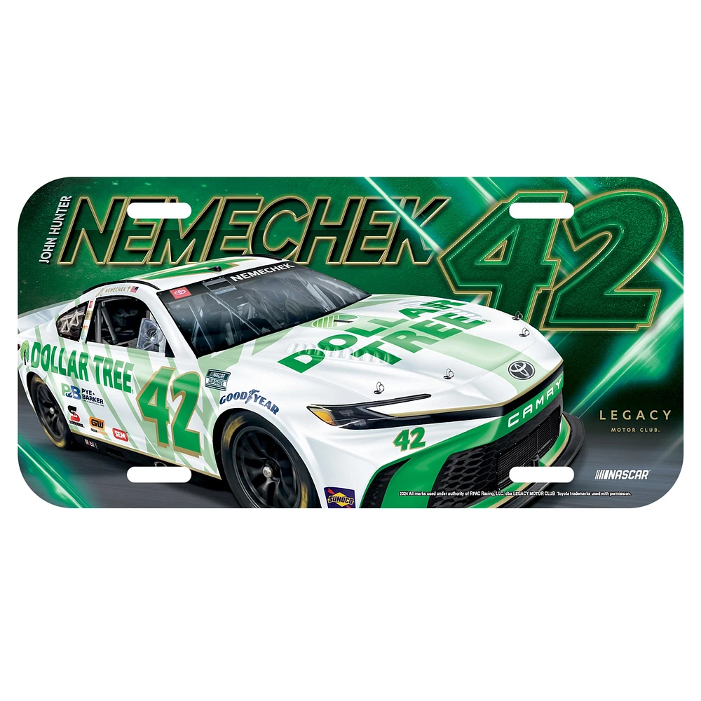 WinCraft John Hunter Nemechek Dollar Tree Plastic License Plate