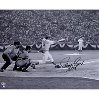 Photographie de frappe en noir et blanc autographiée de Johnny Bench des Reds de Cincinnati, 16" x 20", avec l'inscription "HOF 89"