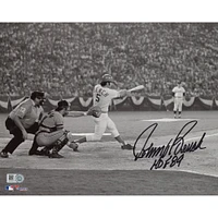 Johnny Bench Cincinnati Reds Autographed 8'' x 10'' Black & White Hitting Photograph with "HOF 89" Inscription