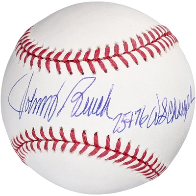 Johnny Bench Cincinnati Reds Autographed Baseball with "75 + 76 WS Champs" Inscription