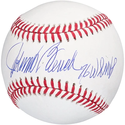 Johnny Bench Cincinnati Reds Autographed Baseball with "76 WS MVP" Inscription