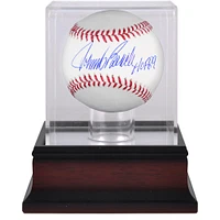 Johnny Bench Cincinnati Reds Autographed Baseball with "HOF 89" Inscription and Mahogany Baseball Display Case